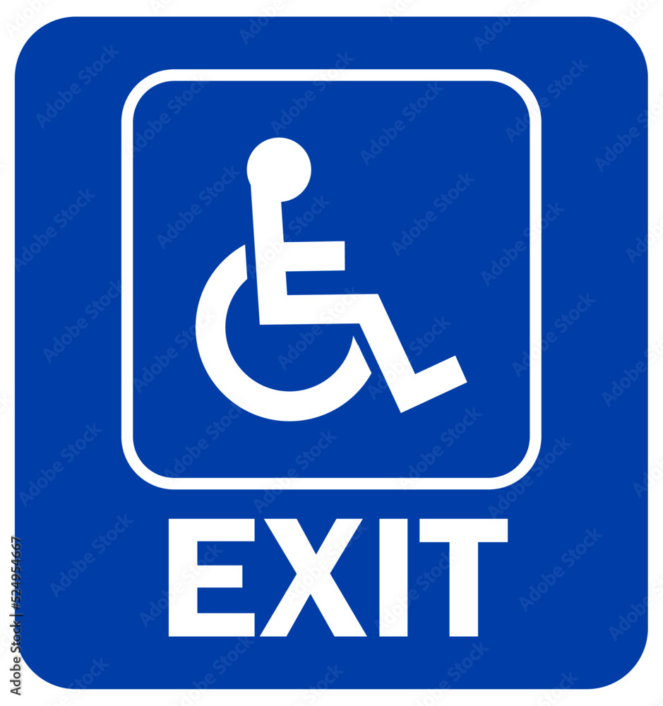 accessible exit sign, vector ilustration accessible exit sign, vector ilustration