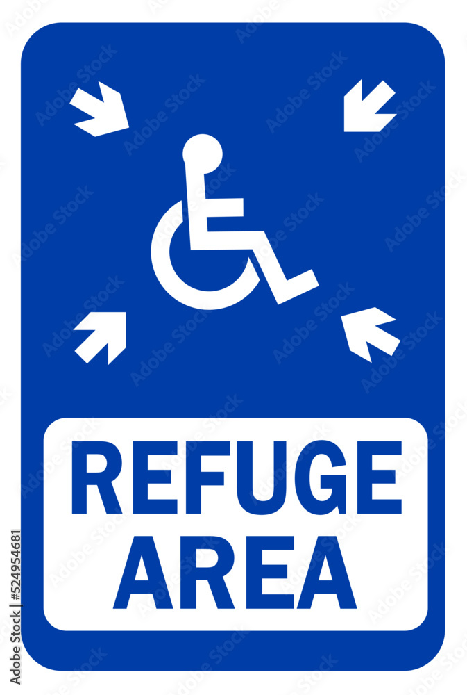 Accessible Refuge Area Sign Symbol, vector ilustration Accessible Refuge Area Sign Symbol, vector ilustration