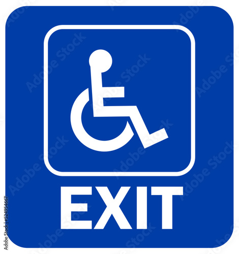 accessible exit sign, vector ilustration