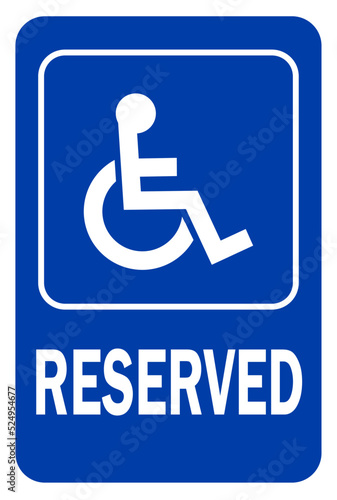 accessible parking sign, reserved parking sign, vector ilustration