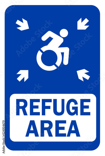 Accessible Refuge Area Sign Symbol, vector ilustration