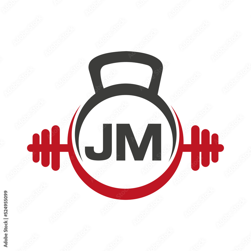 Letter JM Fitness Gym Logo Concept. Fitness Logo Symbol Vector Template Letter JM Fitness Gym Logo Concept. Fitness Logo Symbol Vector Template