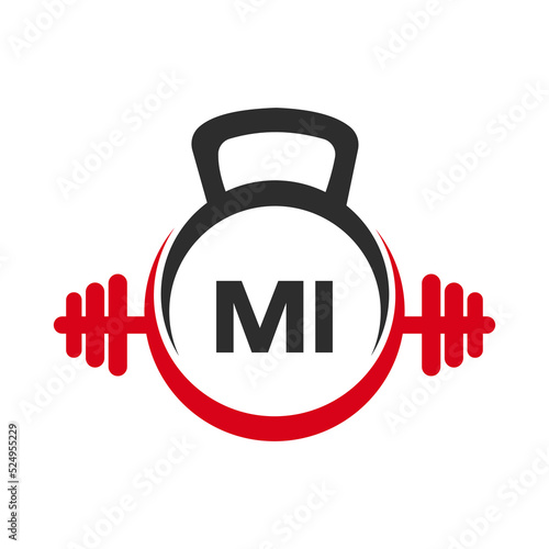 Фотография Letter MI Fitness Gym Logo Concept
