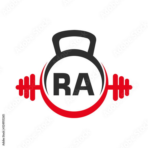 Letter RA Fitness Gym Logo Concept. Fitness Logo Symbol Vector Template