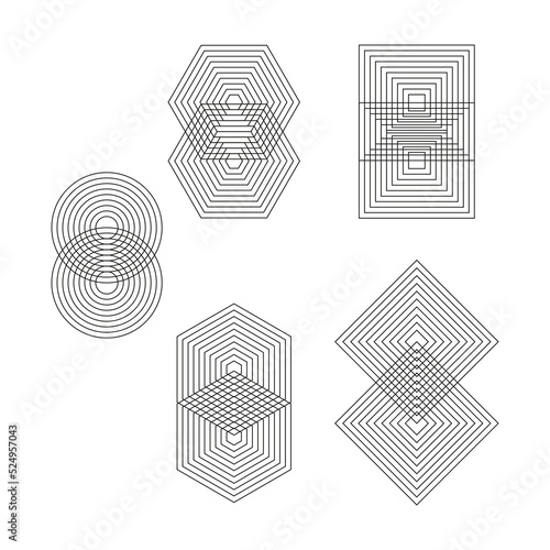 line figures perspective. Geometric element. Vector illustration. stock image. 