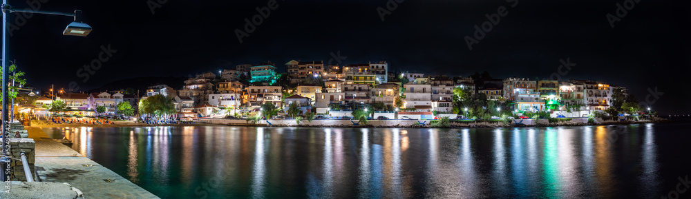 Village of Skala Marion by night, Thassos island, Greece