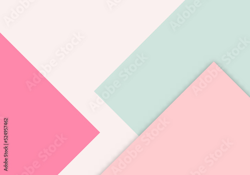 Colorful of Soft Pink and Green Paper Cut Background with Copy Space for Text