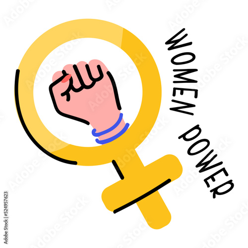 Amazingly designed sticker of women power 