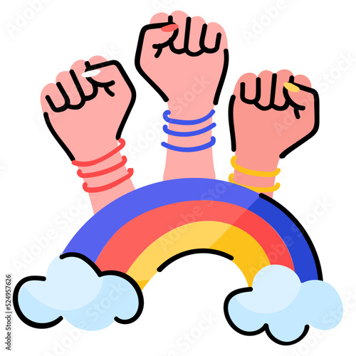 A captivating doodle sticker of empowerment