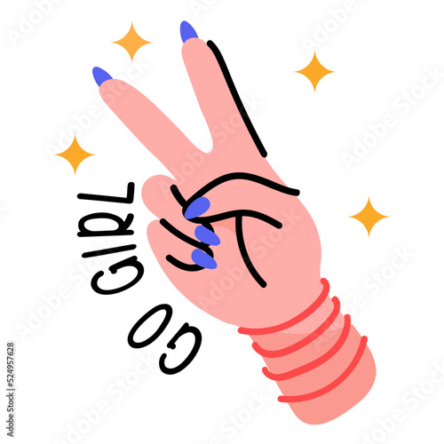 A customizable sticker of go girl 