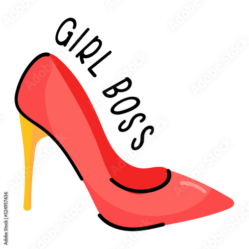 A modern handcrafted sticker of girl boss 