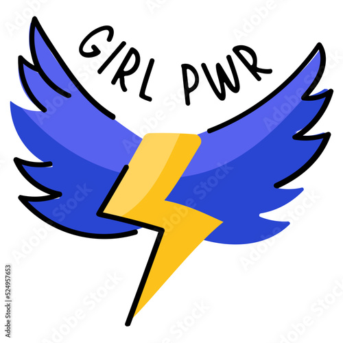 A skillfully crafted sticker of girl wings 