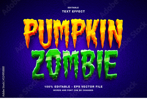 Pumpkin Zombie Editable Text Effect