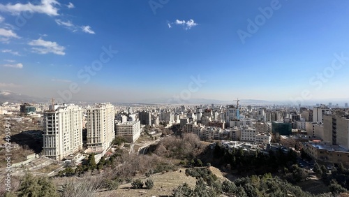 above a city from top mountain city from above day city tehran above