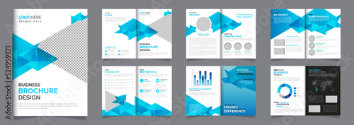 Corporate bi fold brochure and company profile annual report design template