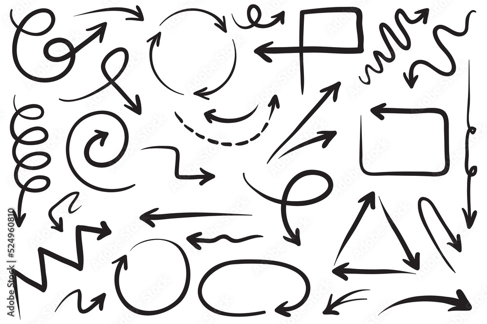 set of hand drawn arrows .Vector doodle design elements. Illustration on white background.for business infographic, banner, web and concept design. set of hand drawn arrows .Vector doodle design elements. Illustration on white background.for business infographic, banner, web and concept design.
