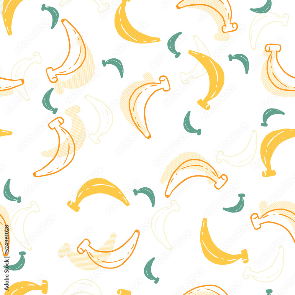 Abstract Ripe Sweet Banana Vector Graphic Seamless Pattern Abstract Ripe Sweet Banana Vector Graphic Seamless Pattern