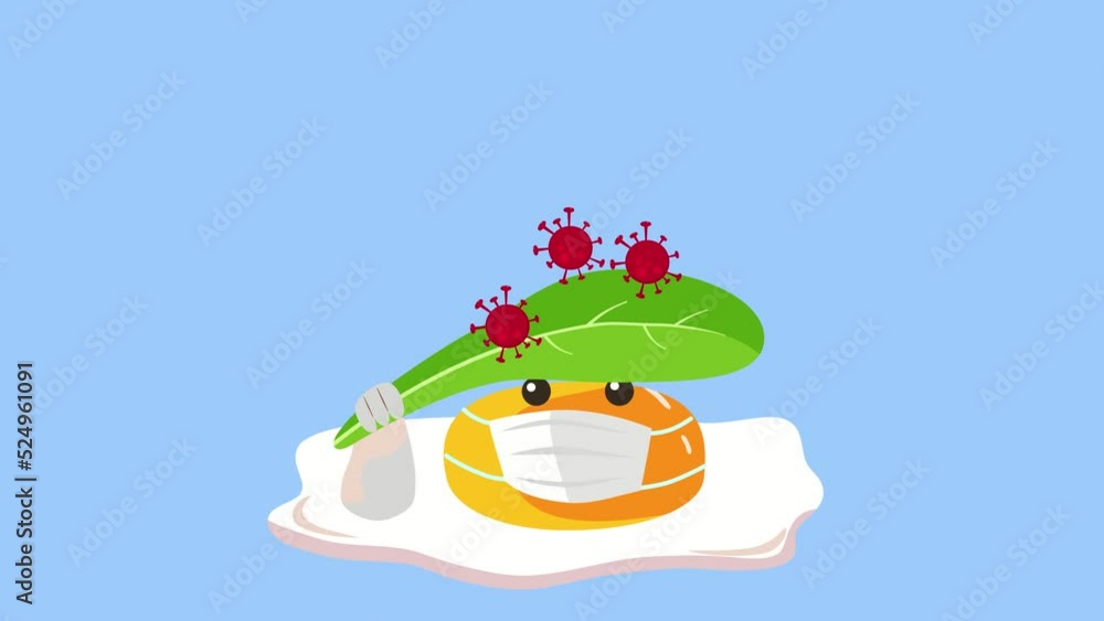 An egg fry protecting itself from germs