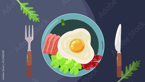 A fresh breakfast with vegetable and egg