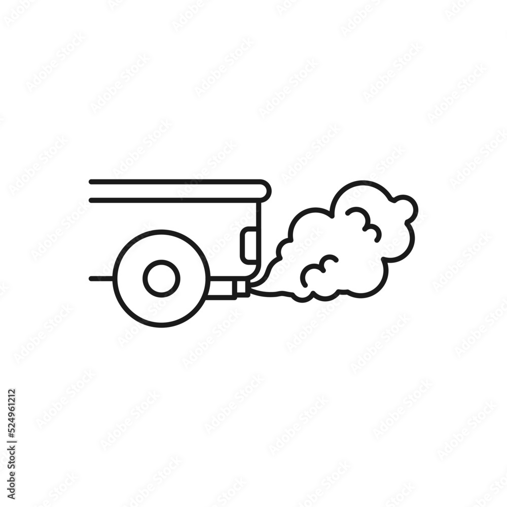Pollution line art icon design template vector illustration Pollution line art icon design template vector illustration