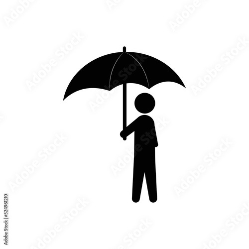 Icon of a man holding an umbrella