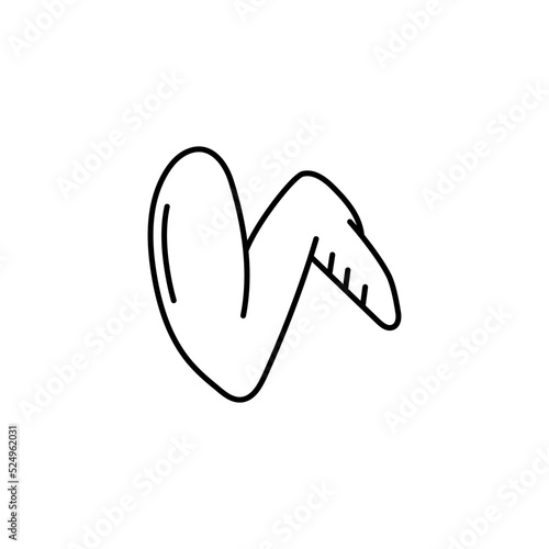 Chicken Wings line art butcher icon design template vector illustration