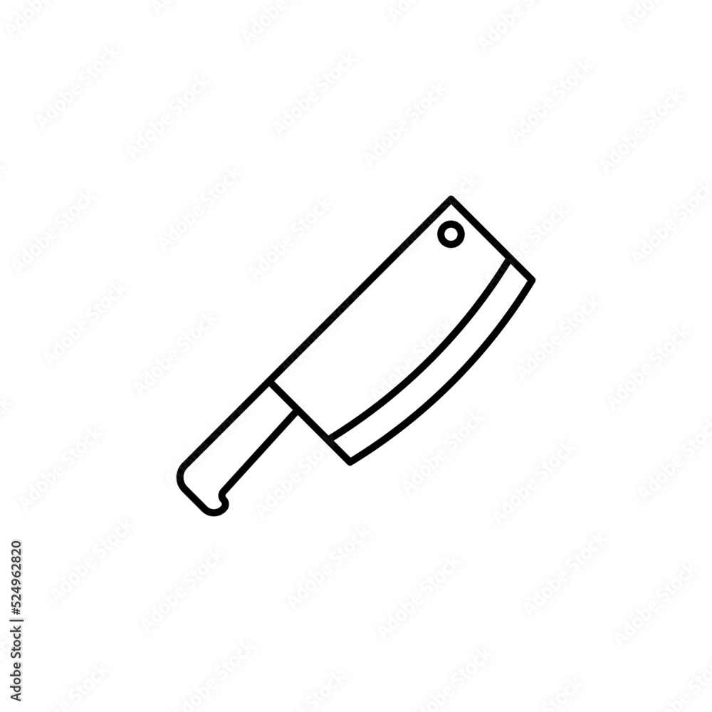 Cleaver Knife line art butcher icon design template vector illustration Cleaver Knife line art butcher icon design template vector illustration
