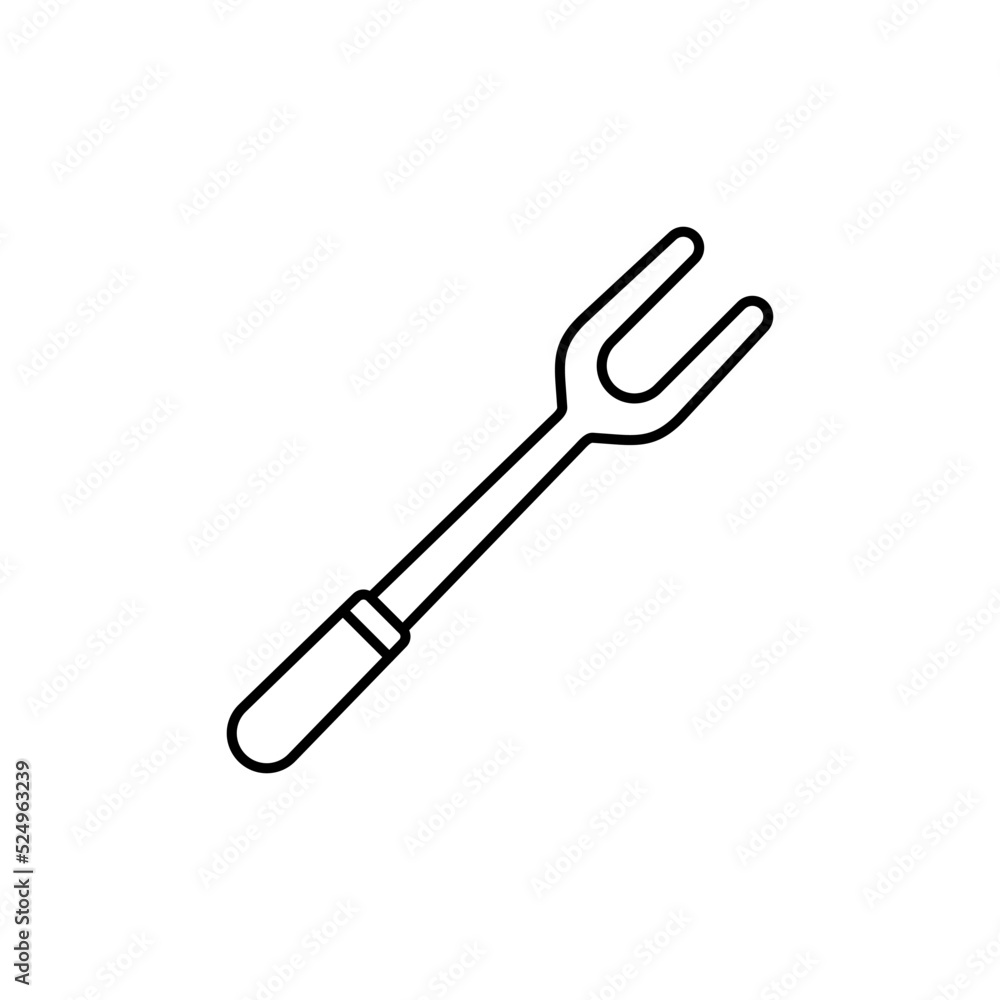 Fork line art butcher icon design template vector illustration Fork line art butcher icon design template vector illustration