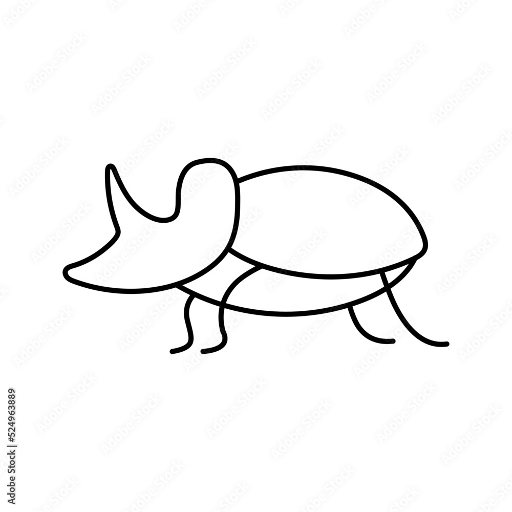 Beetle line art icon design template vector illustration Beetle line art icon design template vector illustration