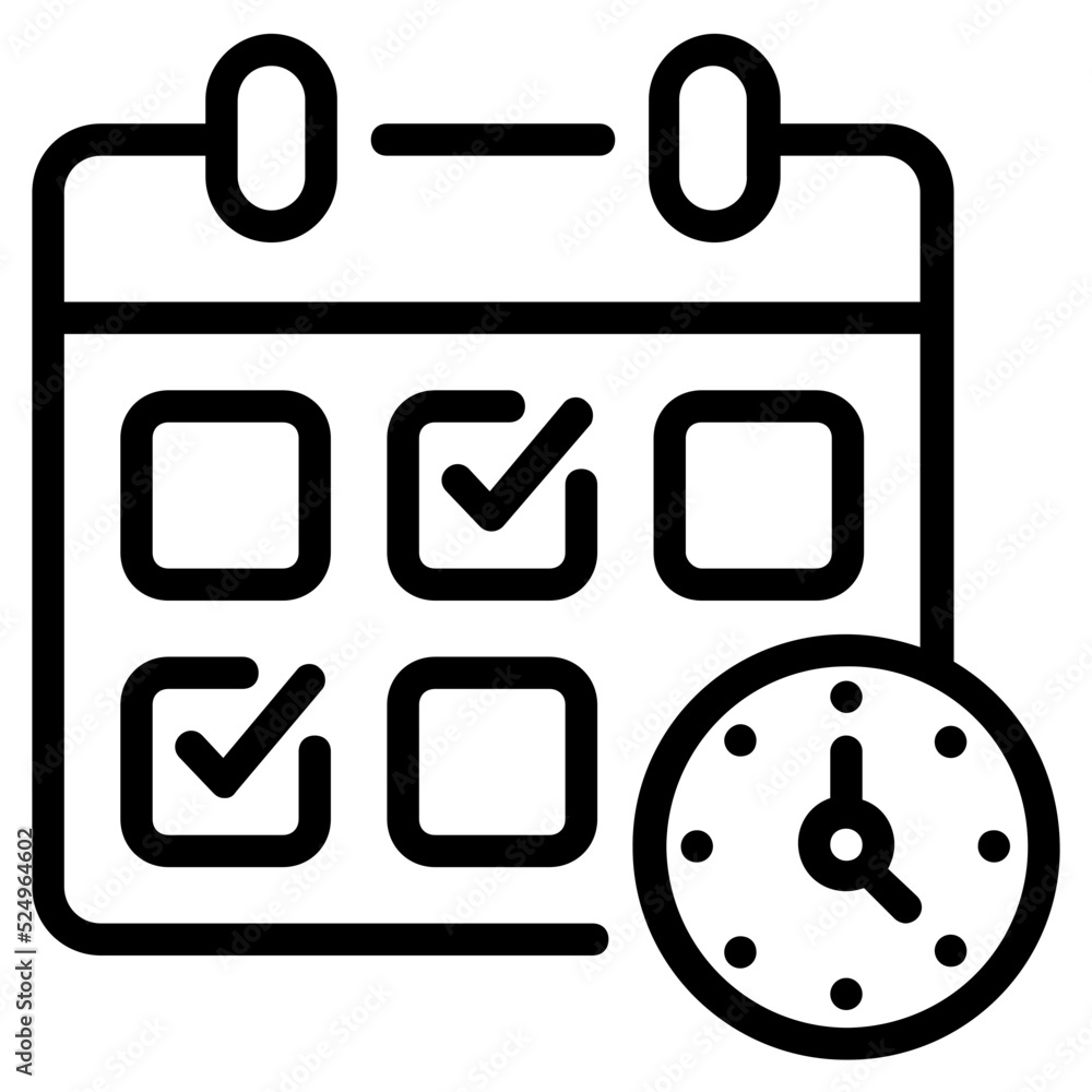 Trendy line icon of a timetable Trendy line icon of a timetable