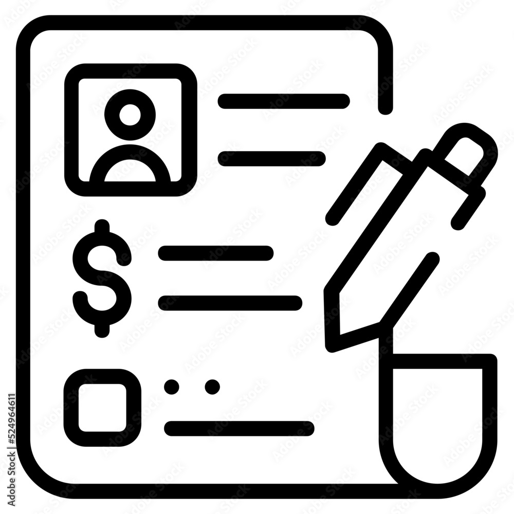 Line editable icon of a business report Line editable icon of a business report