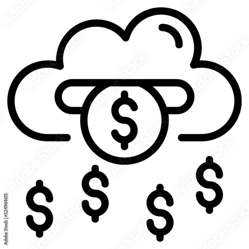 A line icon denoting cloud earnings 