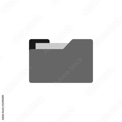 Folder with documents icon. Vector illustration isolated on white background.
