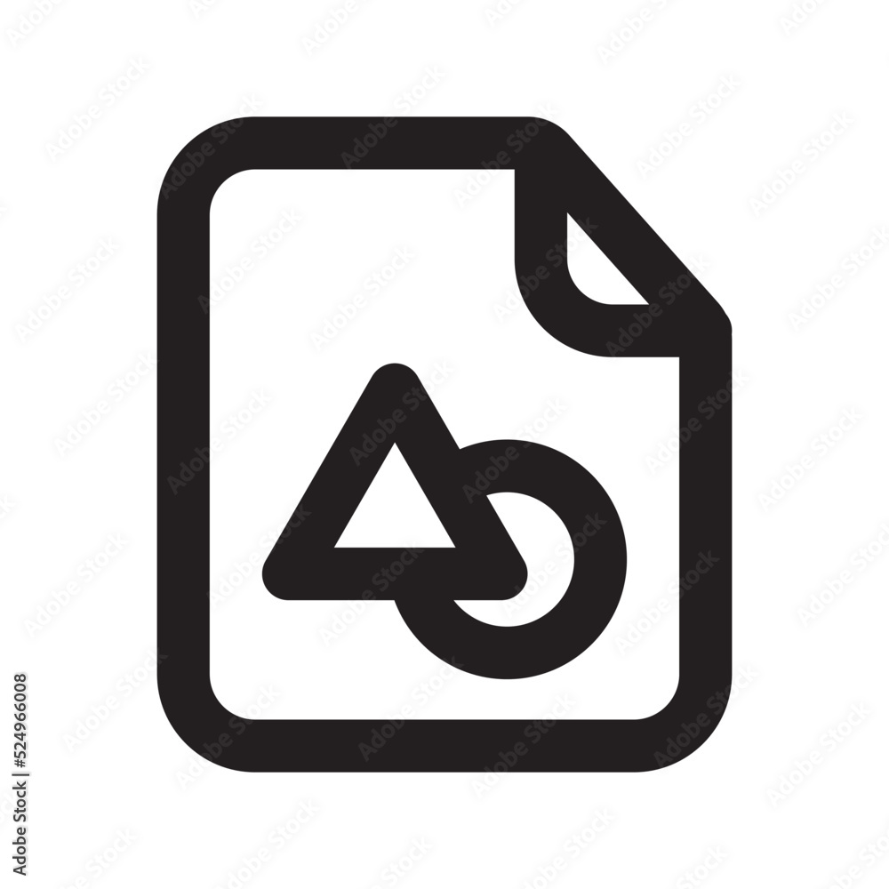 Drawing Files Icon with Outline Style Drawing Files Icon with Outline Style