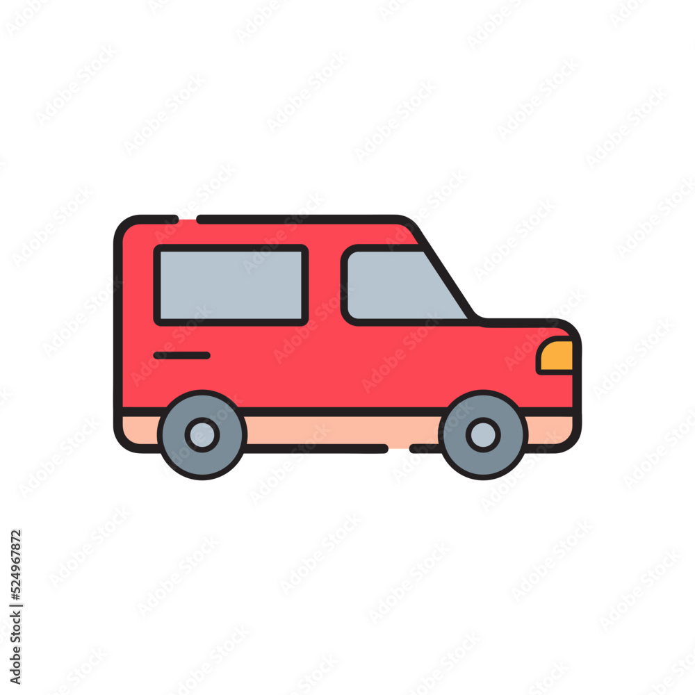 Van delivery service icon. Online parcel tracking Van icon. Van and car courier delivery. Parcel delivery by van icon. SVG vector illustration.