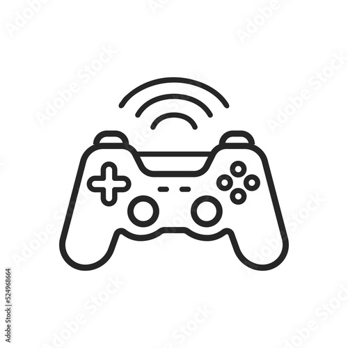 Wireless game controller icon. Simple gamepad, joystick for gaming symbol.