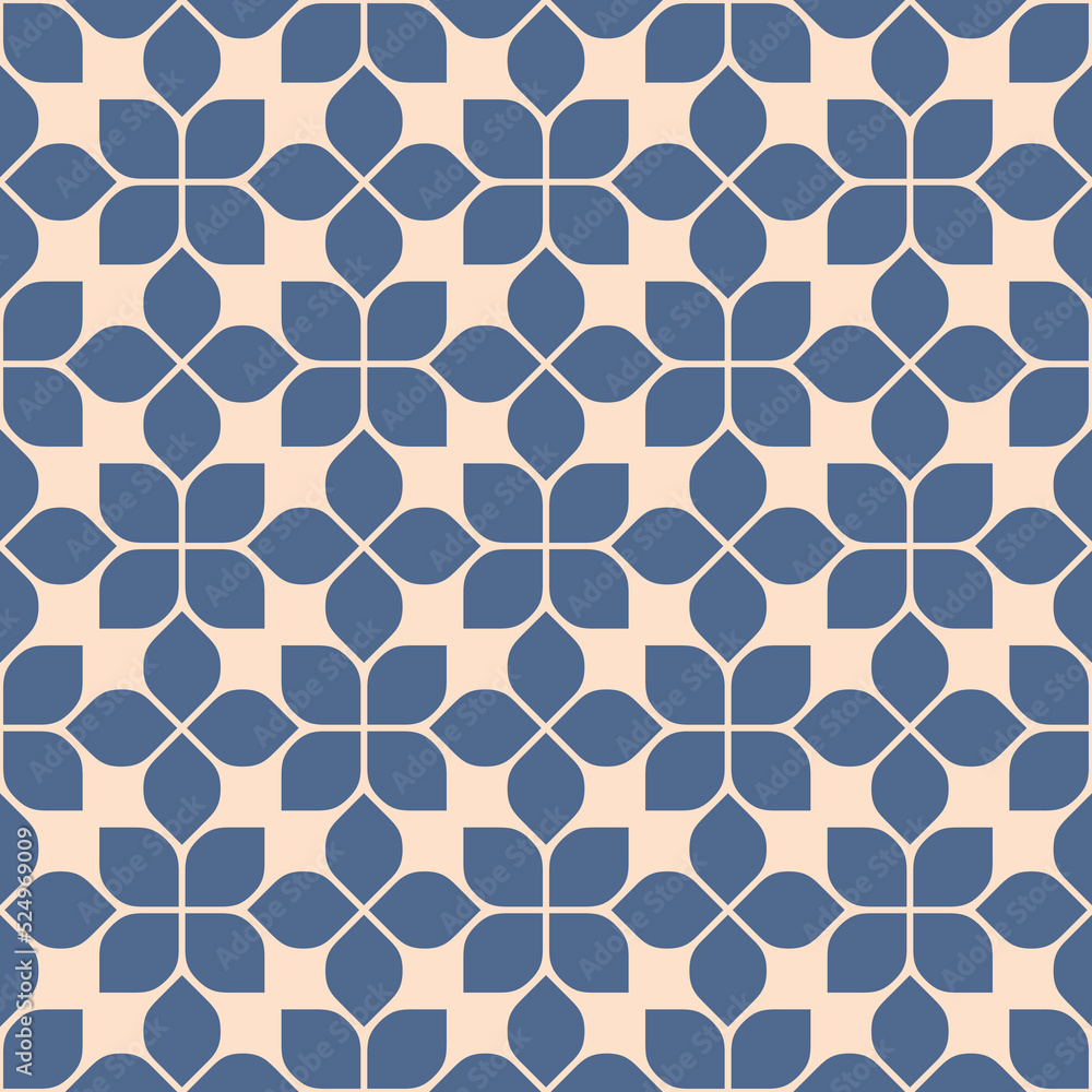 Japanese Geometric Flower Mosaic Vector Seamless Pattern Japanese Geometric Flower Mosaic Vector Seamless Pattern
