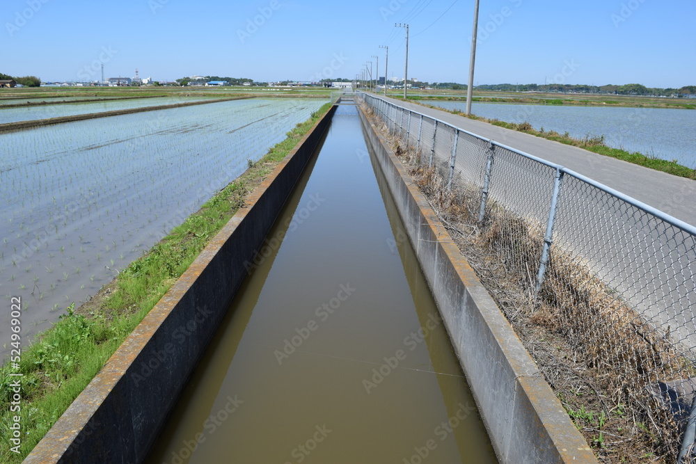 農業用水路兼排水路 茨城県