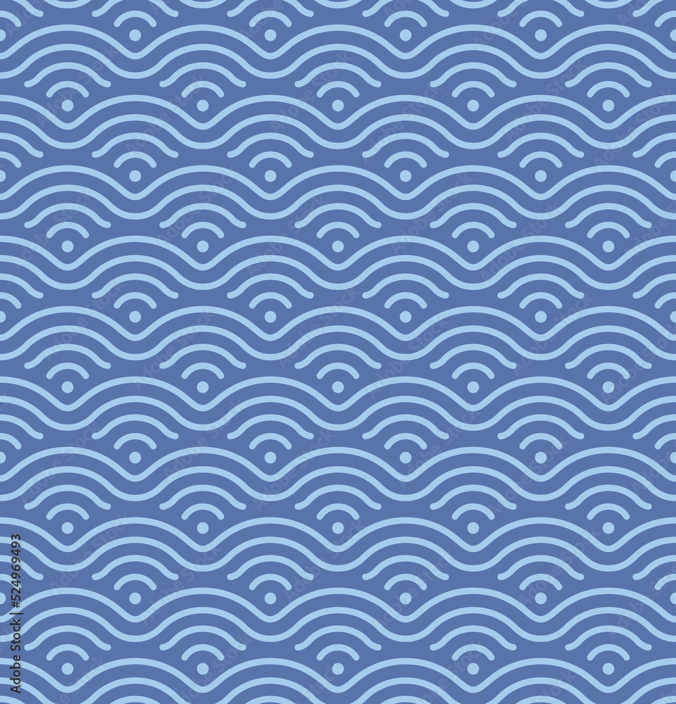 Japanese Curl Wave Line Vector Seamless Pattern Japanese Curl Wave Line Vector Seamless Pattern