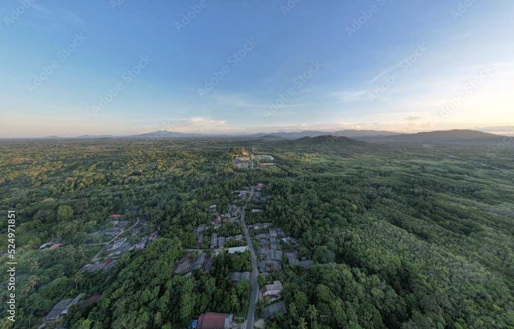 Fototapeta premium The natural scenery of the Thailand. Aerial photos of beautiful thailand countryside scenery. thai main food production area. 