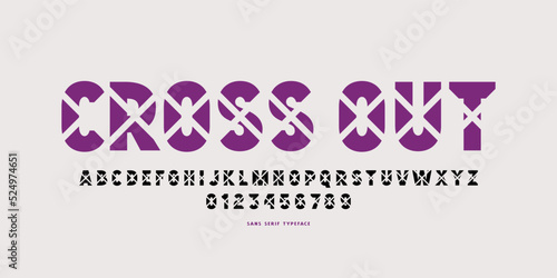 Cross out sans serif font