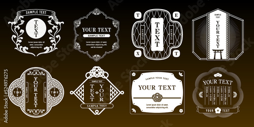 A retro design label set.one tone design.