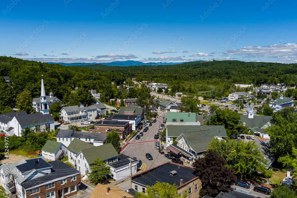 Low level aerial of Meredith, Belknap County, New Hampshire.