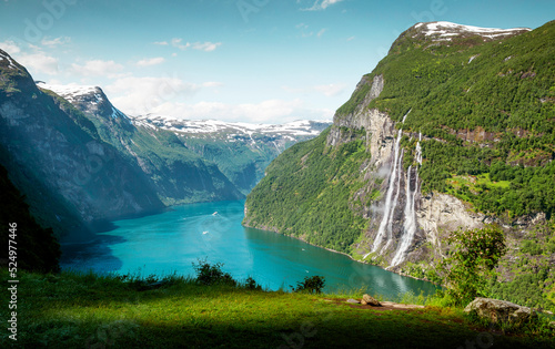 Seven Sisters waterfall in Geirangerfjord, Norway