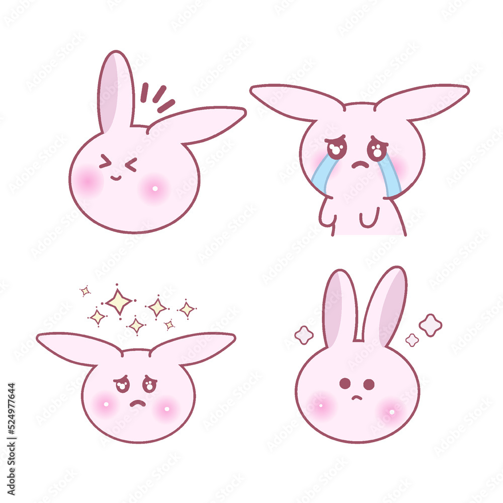 illustration vector graphic of bunny Cute Kawaii Isolated objects vector children book illustration Editorial perfect for toy