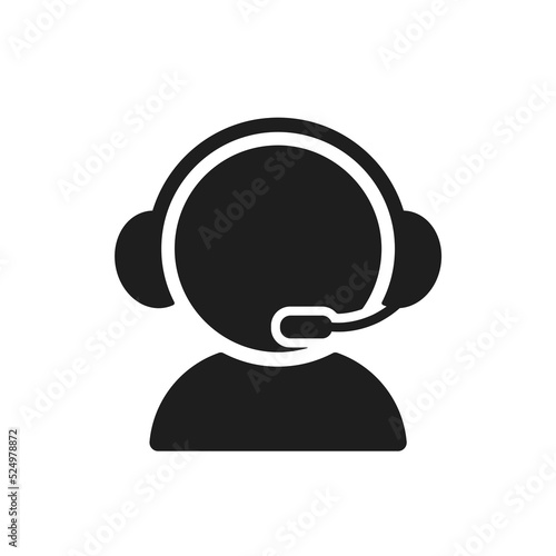 ヘッドセットを付けている人のアイコン - オペレーター･配信者･オンラインゲームのイメージ素材
