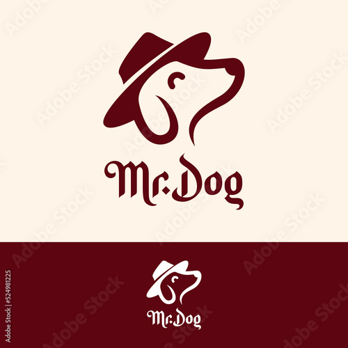 dog head logo wearing cowboy hat