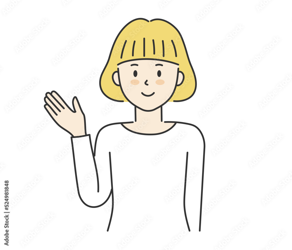 Woman giving the explanation, vector illustration Woman giving the explanation, vector illustration