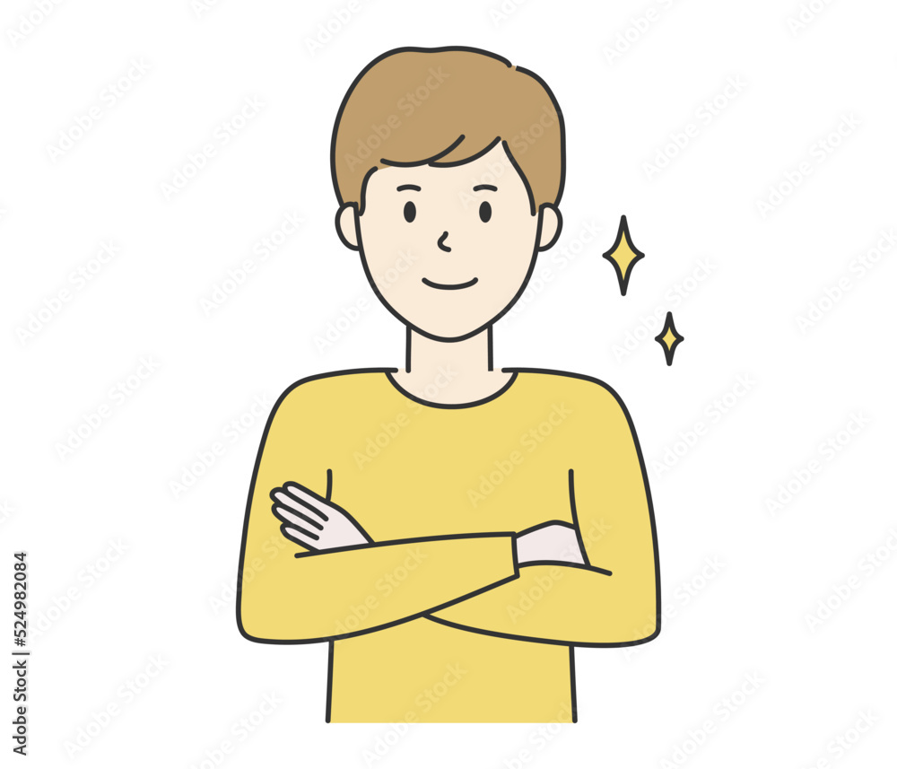 Man smiling with his arms folded