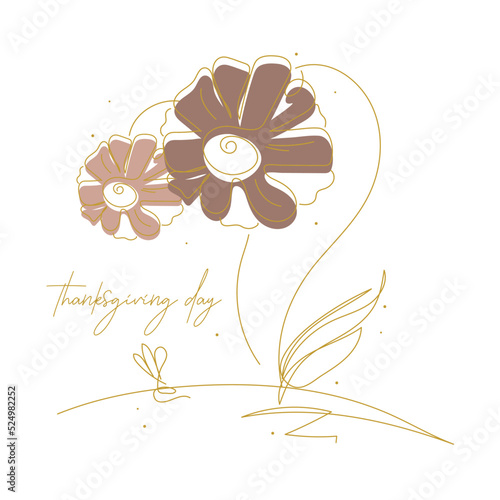 Thanksgiving day Flowers. Pattern for textiles. Autumn motifs.